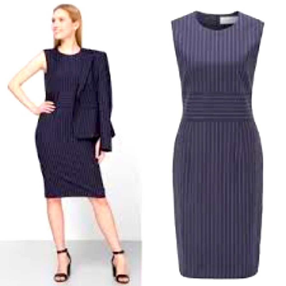 BOSS!! 🤩🤩My favorite suit! 😍😍 Navy Blue Pinstripe Suit (Dress w Jacket) Sz 14